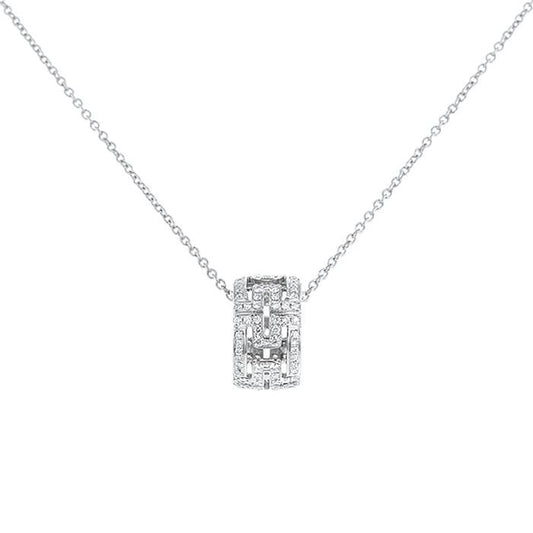 [LUXORA]PARENTESI NECKLACE SILVER DIAMOND