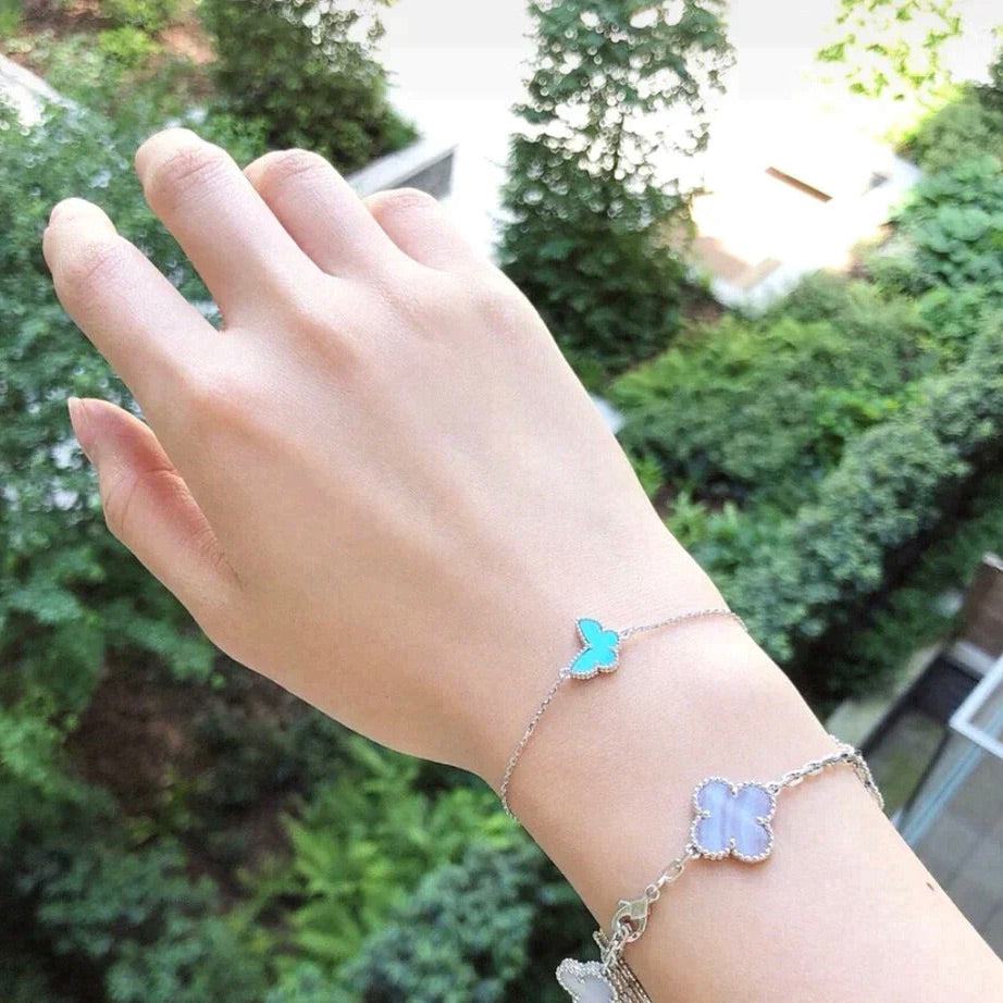 [LUXORA]BUTTERFLY TURQUOISE BUTTERFLY BRACELET SILVER