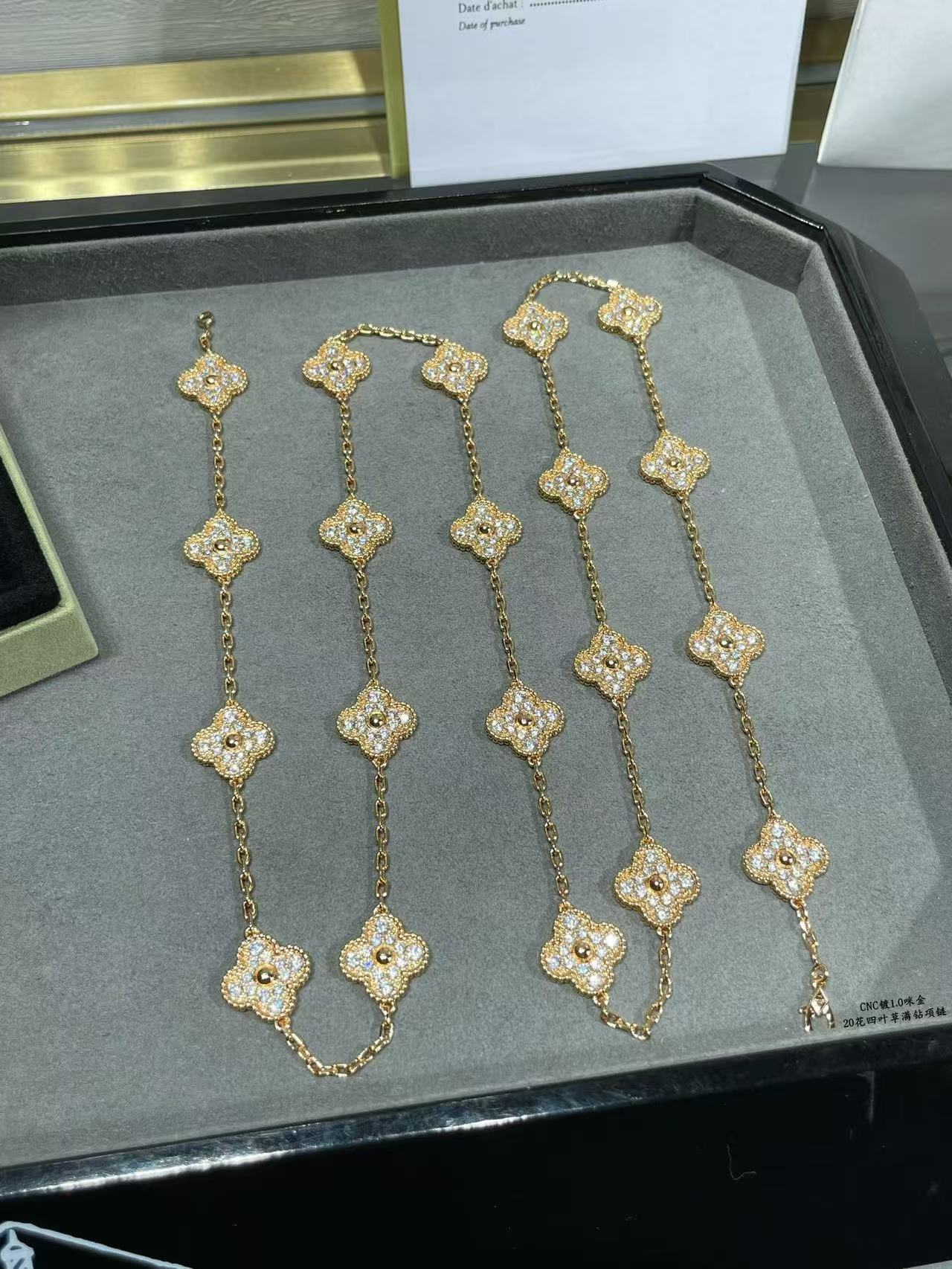 [LUXORA]CLOVER 20 MOTIFS FULL-DIAMOND NECKLACE