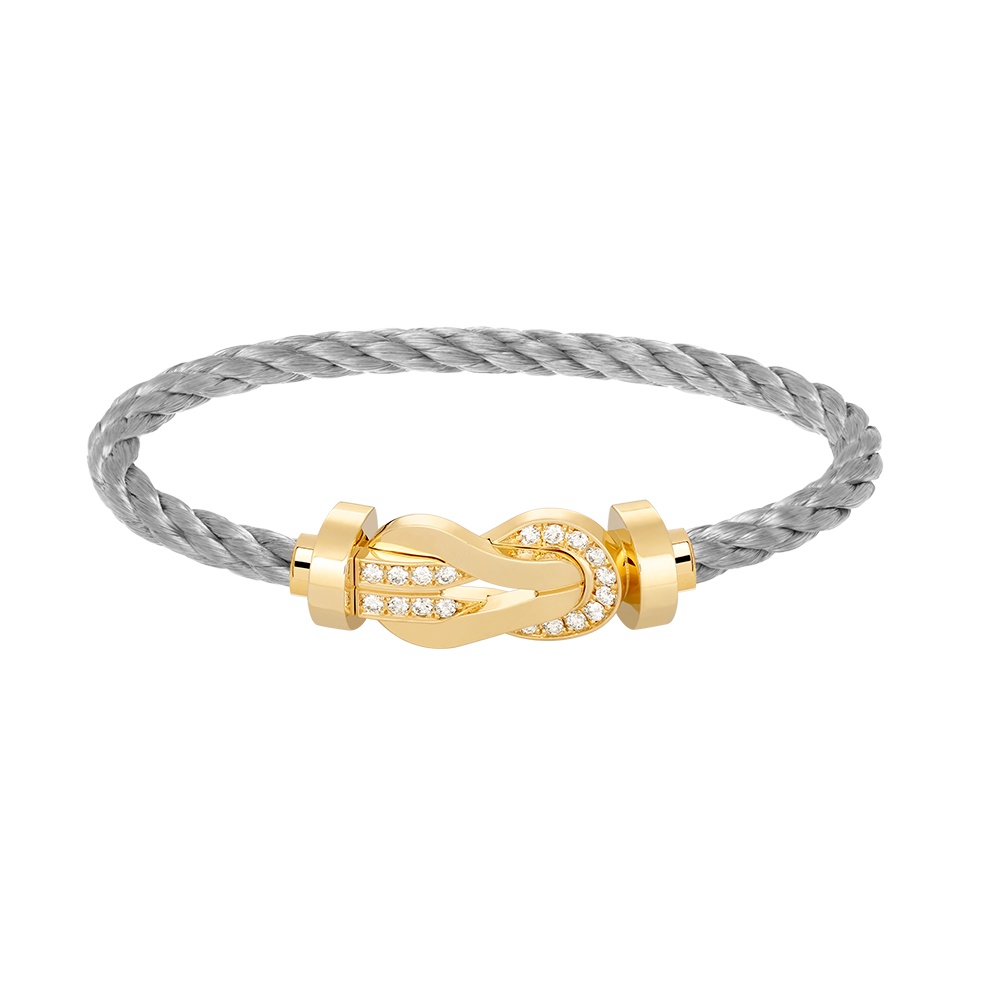 [LUXORA]CHANCE LARGE 8 FIGURE BUCKLE HALF DIAMOND BRACELET GOLD
