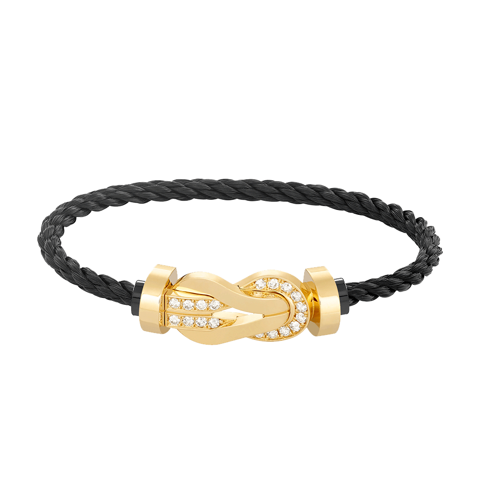 [LUXORA]CHANCE LARGE 8 FIGURE BUCKLE HALF DIAMOND BRACELET GOLD