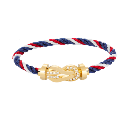 [LUXORA]CHANCE LARGE 8 FIGURE BUCKLE HALF DIAMOND BRACELET GOLD