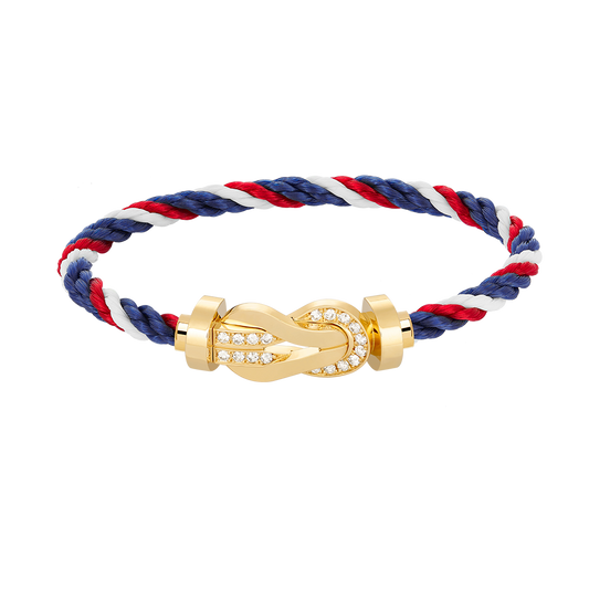 [LUXORA]CHANCE LARGE 8 FIGURE BUCKLE HALF DIAMOND BRACELET GOLD