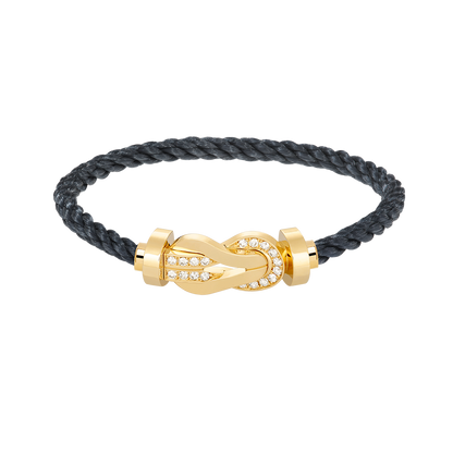 [LUXORA]CHANCE LARGE 8 FIGURE BUCKLE HALF DIAMOND BRACELET GOLD