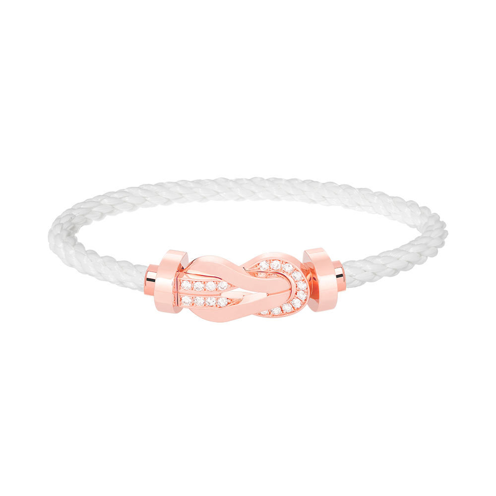 [LUXORA]CHANCE LARGE 8 FIGURE BUCKLE HALF DIAMOND BRACELET ROSE GOLD
