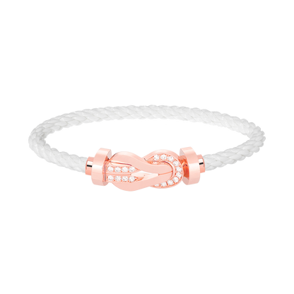 [LUXORA]CHANCE LARGE 8 FIGURE BUCKLE HALF DIAMOND BRACELET ROSE GOLD