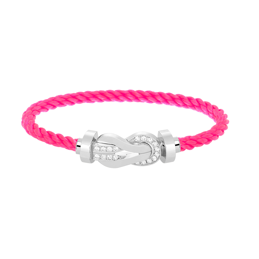 [LUXORA]CHANCE LARGE 8 FIGURE BUCKLE HALF DIAMOND BRACELET SILVER