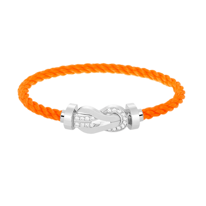 [LUXORA]CHANCE LARGE 8 FIGURE BUCKLE HALF DIAMOND BRACELET SILVER
