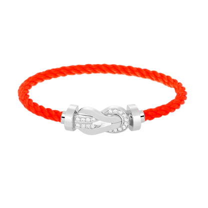 [LUXORA]CHANCE LARGE 8 FIGURE BUCKLE HALF DIAMOND BRACELET SILVER