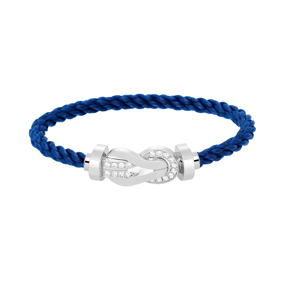 [LUXORA]CHANCE LARGE 8 FIGURE BUCKLE HALF DIAMOND BRACELET SILVER