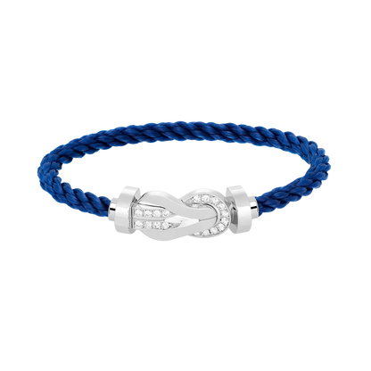 [LUXORA]CHANCE LARGE 8 FIGURE BUCKLE HALF DIAMOND BRACELET SILVER