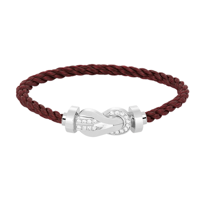 [LUXORA]CHANCE LARGE 8 FIGURE BUCKLE HALF DIAMOND BRACELET SILVER
