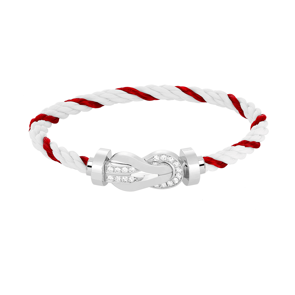 [LUXORA]CHANCE LARGE 8 FIGURE BUCKLE HALF DIAMOND BRACELET SILVER