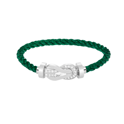 [LUXORA]CHANCE LARGE 8 FIGURE BUCKLE HALF DIAMOND BRACELET SILVER