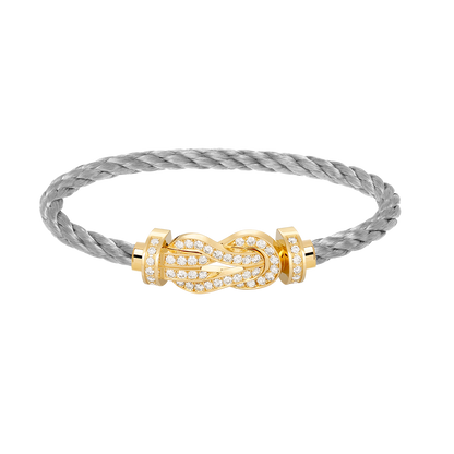 [LUXORA]CHANCE LARGE 8 FIGURE BUCKLE FULLDIAMOND BRACELET GOLD