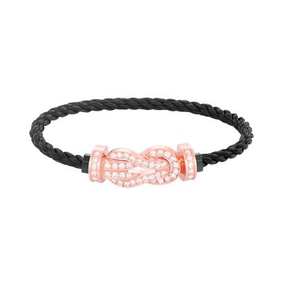 [LUXORA]CHANCE LARGE 8 FIGURE BUCKLE FULL DIAMOND BRACELET ROSE GOLD
