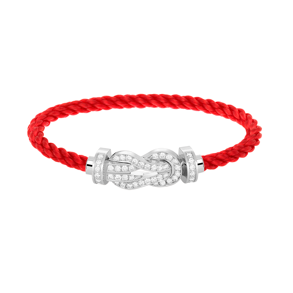 [LUXORA]CHANCE LARGE 8 FIGURE BUCKLE FULL DIAMOND BRACELET SILVER