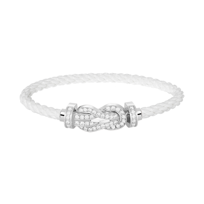[LUXORA]CHANCE LARGE 8 FIGURE BUCKLE FULL DIAMOND BRACELET SILVER