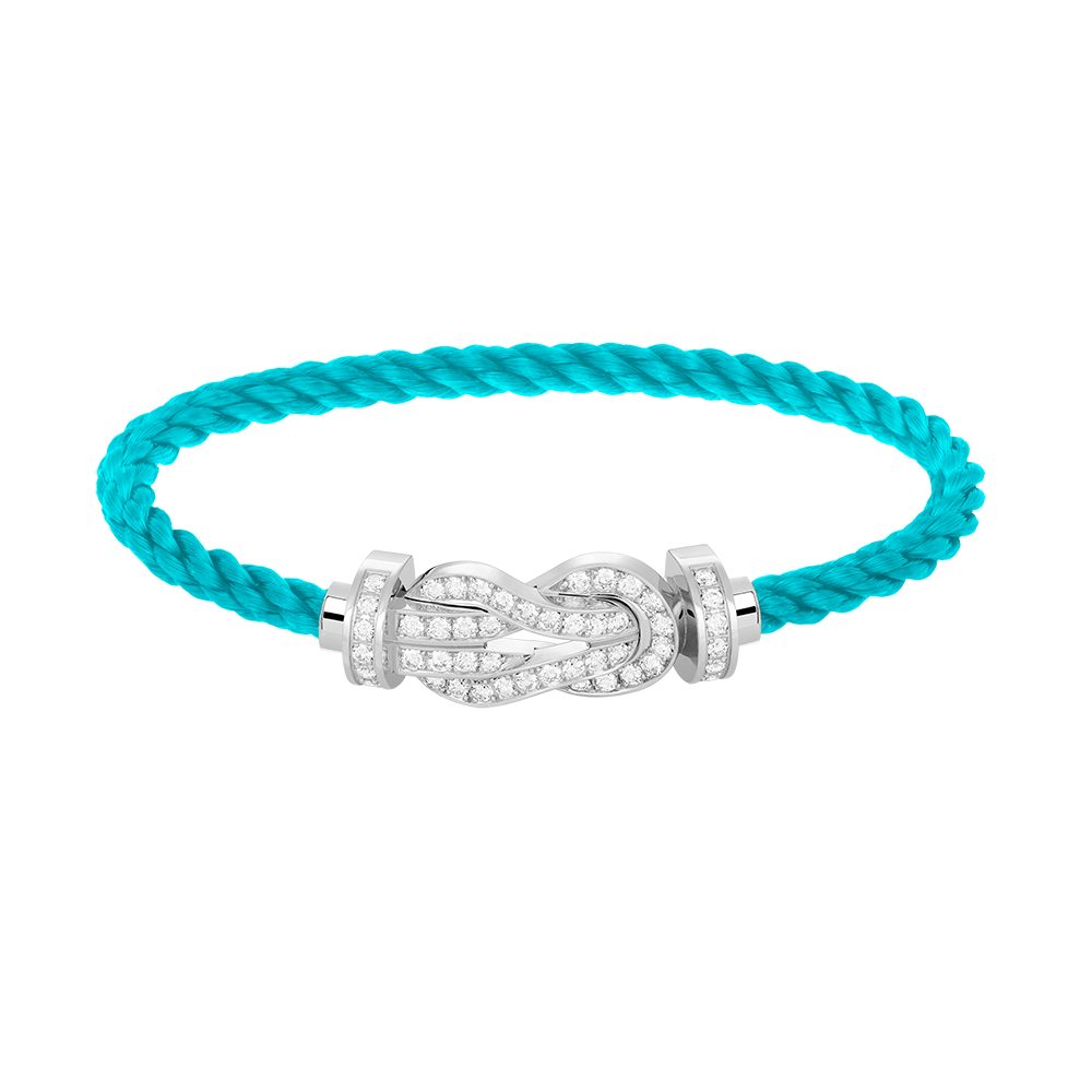 [LUXORA]CHANCE LARGE 8 FIGURE BUCKLE FULL DIAMOND BRACELET SILVER