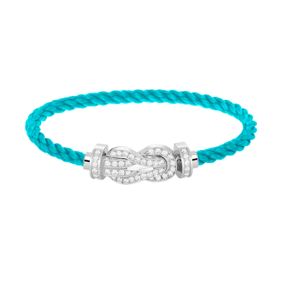 [LUXORA]CHANCE LARGE 8 FIGURE BUCKLE FULL DIAMOND BRACELET SILVER