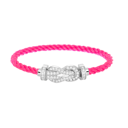 [LUXORA]CHANCE LARGE 8 FIGURE BUCKLE FULL DIAMOND BRACELET SILVER