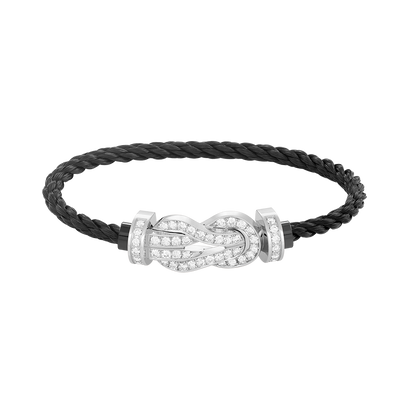 [LUXORA]CHANCE LARGE 8 FIGURE BUCKLE FULL DIAMOND BRACELET SILVER