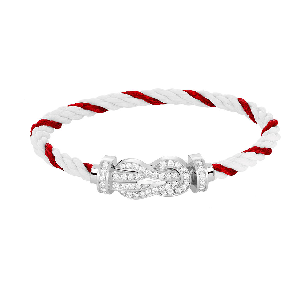 [LUXORA]CHANCE LARGE 8 FIGURE BUCKLE FULL DIAMOND BRACELET SILVER