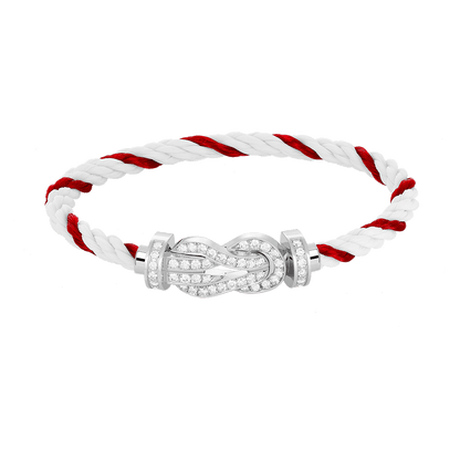 [LUXORA]CHANCE LARGE 8 FIGURE BUCKLE FULL DIAMOND BRACELET SILVER
