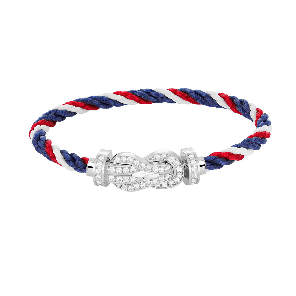 [LUXORA]CHANCE LARGE 8 FIGURE BUCKLE FULL DIAMOND BRACELET SILVER
