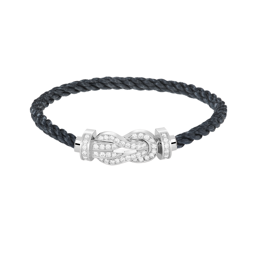 [LUXORA]CHANCE LARGE 8 FIGURE BUCKLE FULL DIAMOND BRACELET SILVER