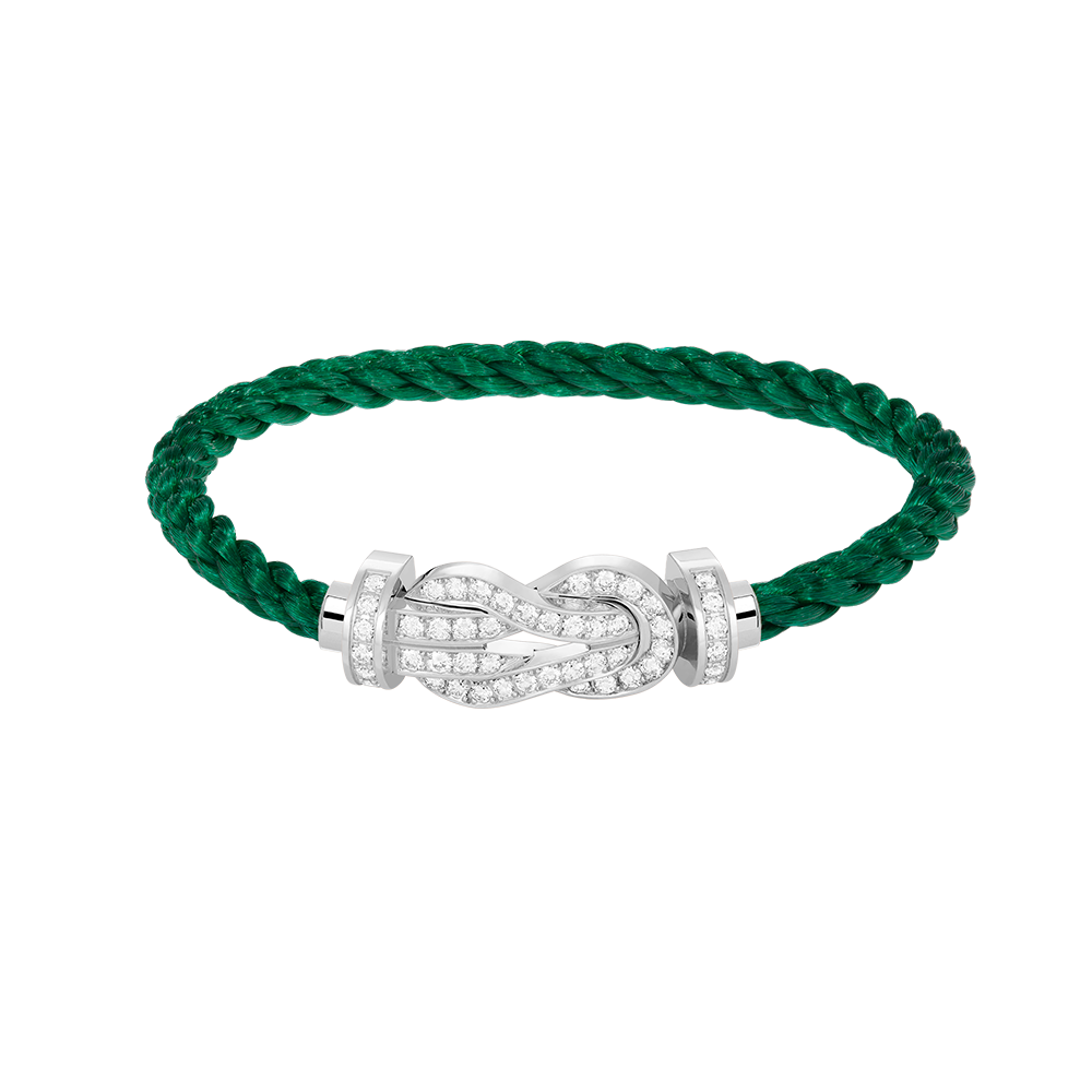 [LUXORA]CHANCE LARGE 8 FIGURE BUCKLE FULL DIAMOND BRACELET SILVER