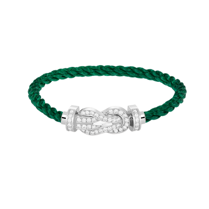 [LUXORA]CHANCE LARGE 8 FIGURE BUCKLE FULL DIAMOND BRACELET SILVER