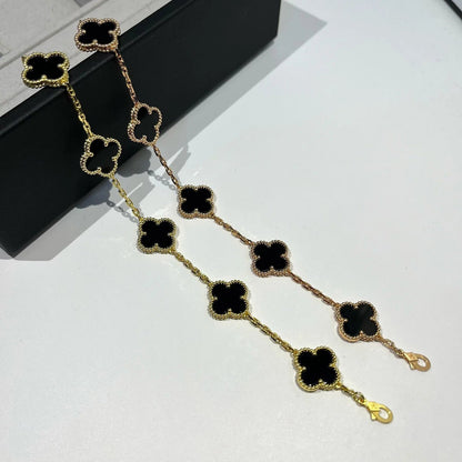 [LUXORA] CLOVER 5 MOTIF ONYXS BRACELET COLLECTION