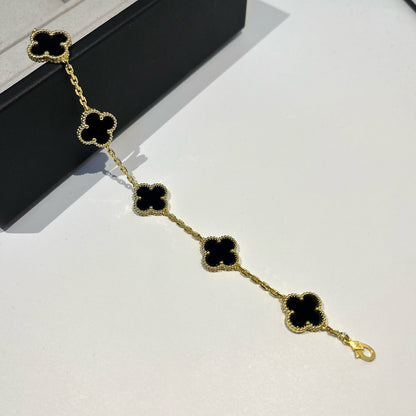 [LUXORA] CLOVER 5 MOTIF ONYXS BRACELET COLLECTION