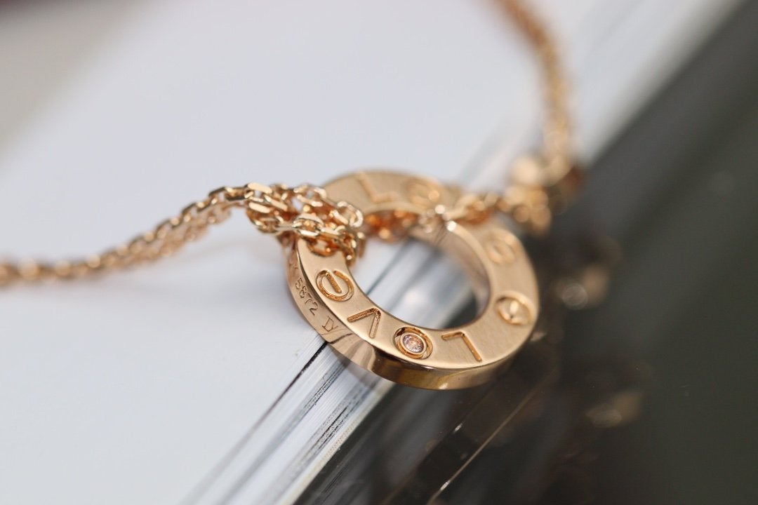 [LUXORA]LOVE NECKLACE ADJUSTABLE ROSE GOLD 2 DIAMOND