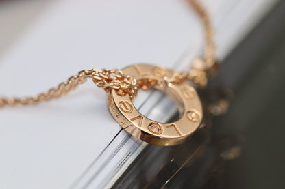 [LUXORA]LOVE NECKLACE ADJUSTABLE ROSE GOLD 2 DIAMOND