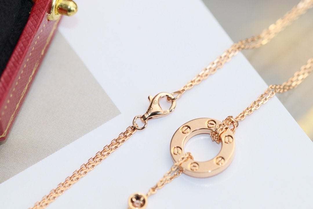 [LUXORA]LOVE NECKLACE ADJUSTABLE ROSE GOLD 2 DIAMOND