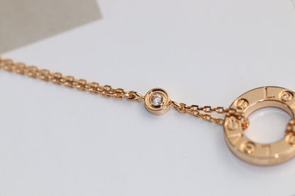 [LUXORA]LOVE NECKLACE ADJUSTABLE ROSE GOLD 2 DIAMOND