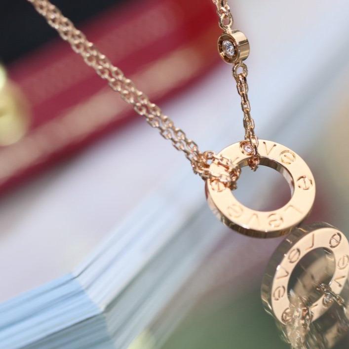 [LUXORA]LOVE NECKLACE ADJUSTABLE ROSE GOLD 2 DIAMOND