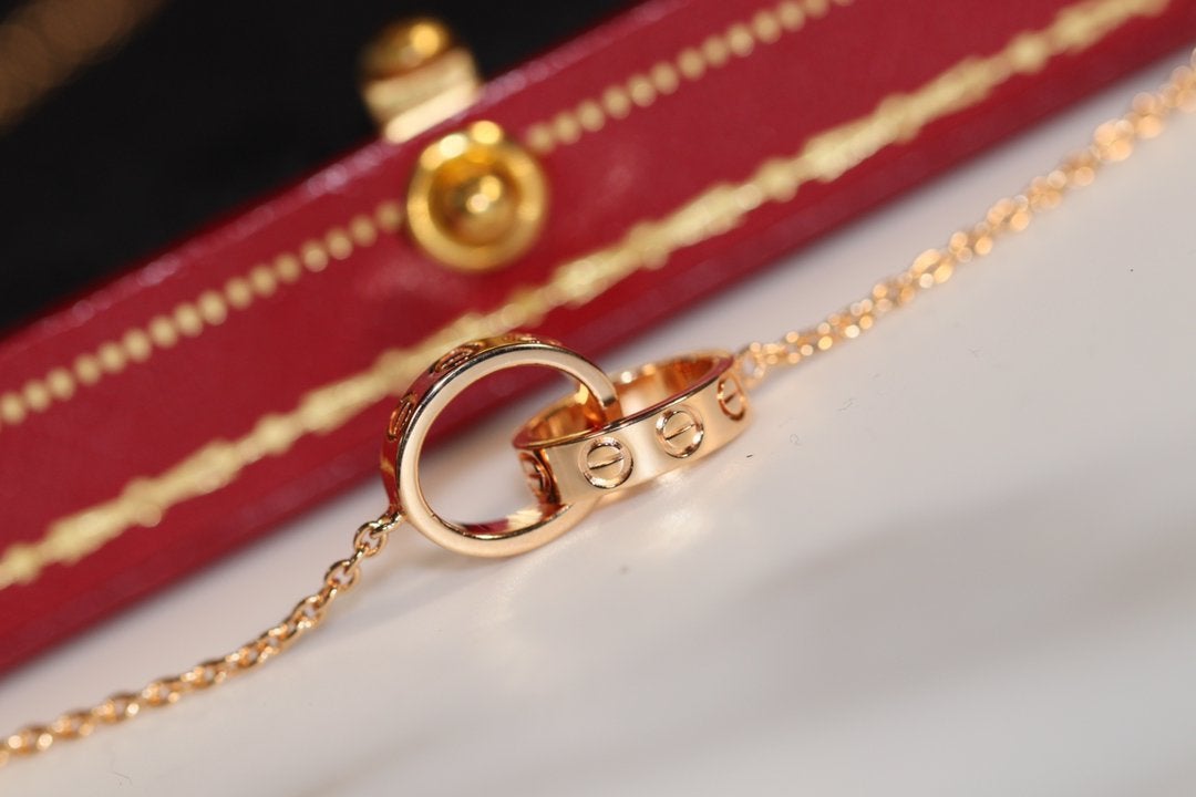 [LUXORA]LOVE NECKLACE PINK GOLD AND SILVER