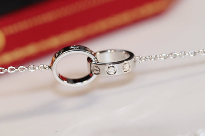 [LUXORA]LOVE NECKLACE PINK GOLD AND SILVER