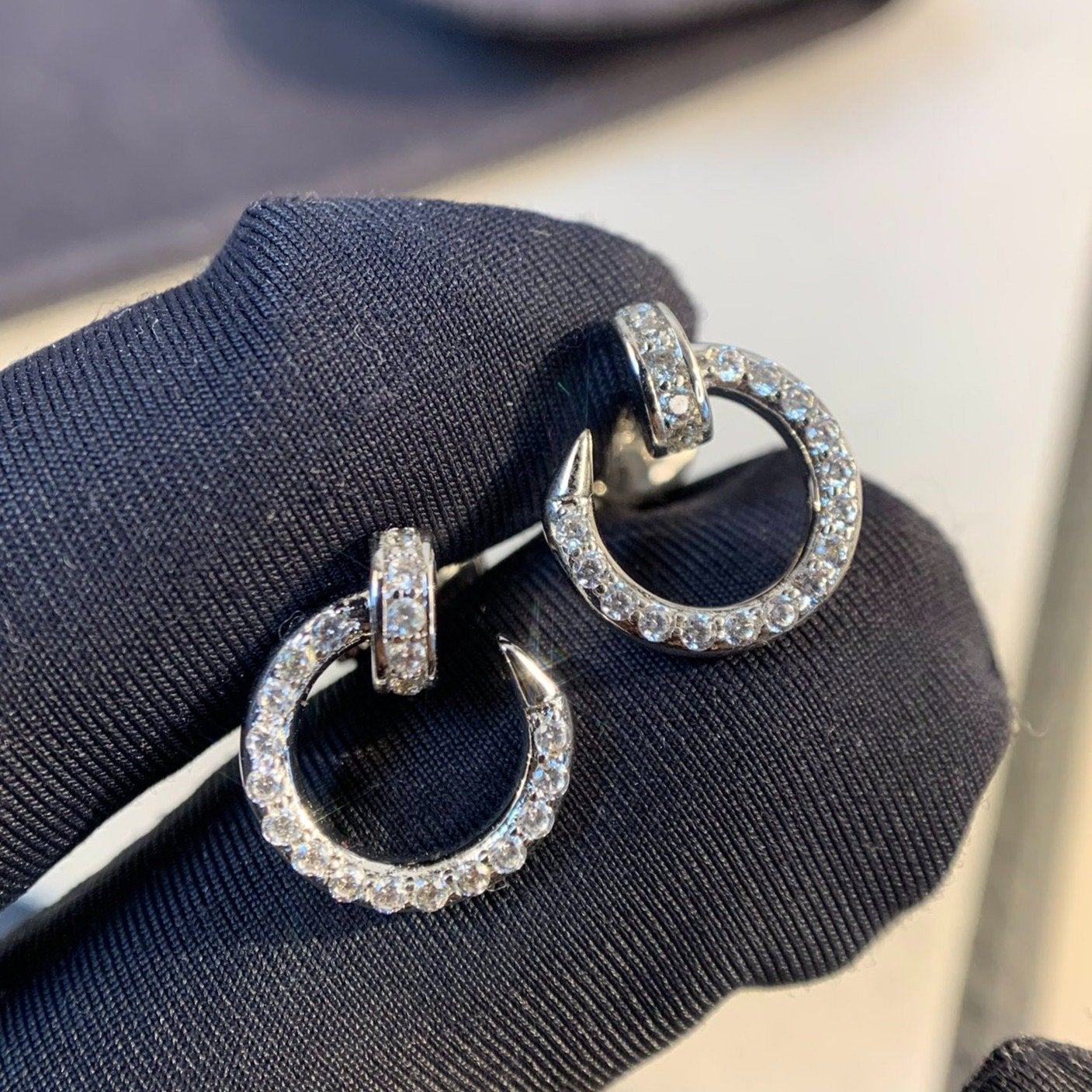 [LUXORA]JUSTE EARRINGS SILVER DIAMONDS