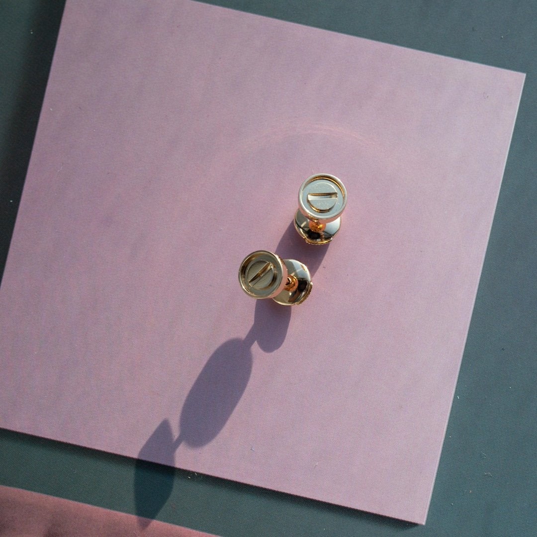 [LUXORA]LOVE EARRINGS PINK GOLD 10MM