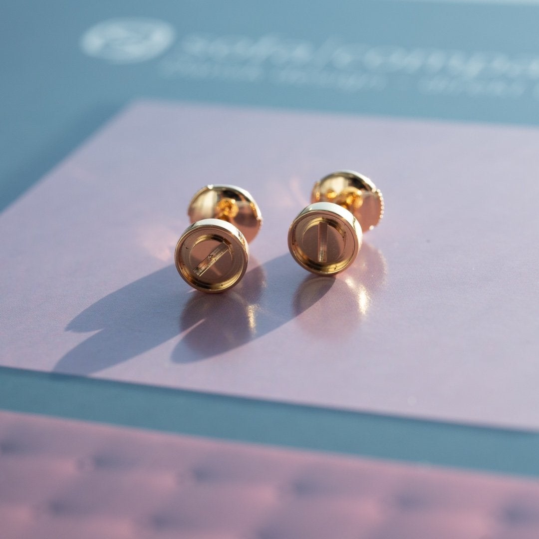 [LUXORA]LOVE EARRINGS PINK GOLD 10MM