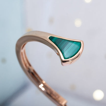 [LUXORA]DREAM BRACELET OPEN MALACHITE PINK GOLD