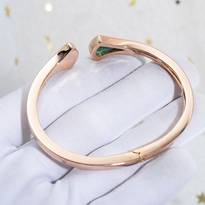 [LUXORA]DREAM BRACELET OPEN MALACHITE PINK GOLD