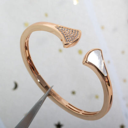 [LUXORA]DREAM BRACELET OPEN PINK GOLD MOP DIAMOND