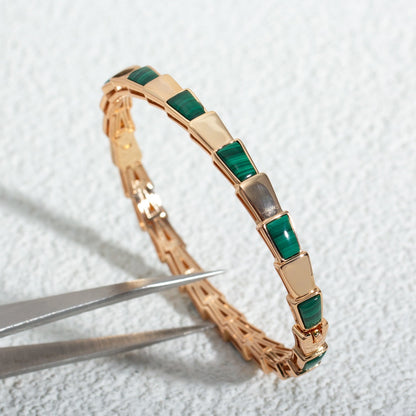 [LUXORA]SERPENTI BRACELET PINK GOLD MALACHITE