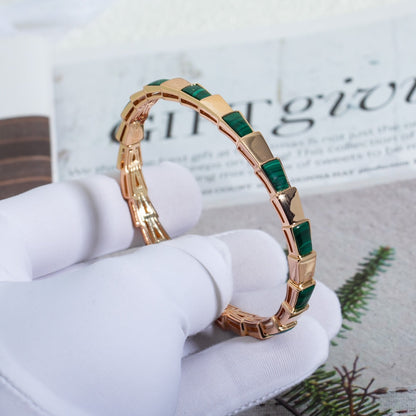 [LUXORA]SERPENTI BRACELET PINK GOLD MALACHITE