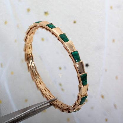 [LUXORA]SERPENTI BRACELET PINK GOLD MALACHITE